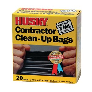 Poly-America Husky 42 Gallon Black Contractor Clean-up Bags (20/Box)