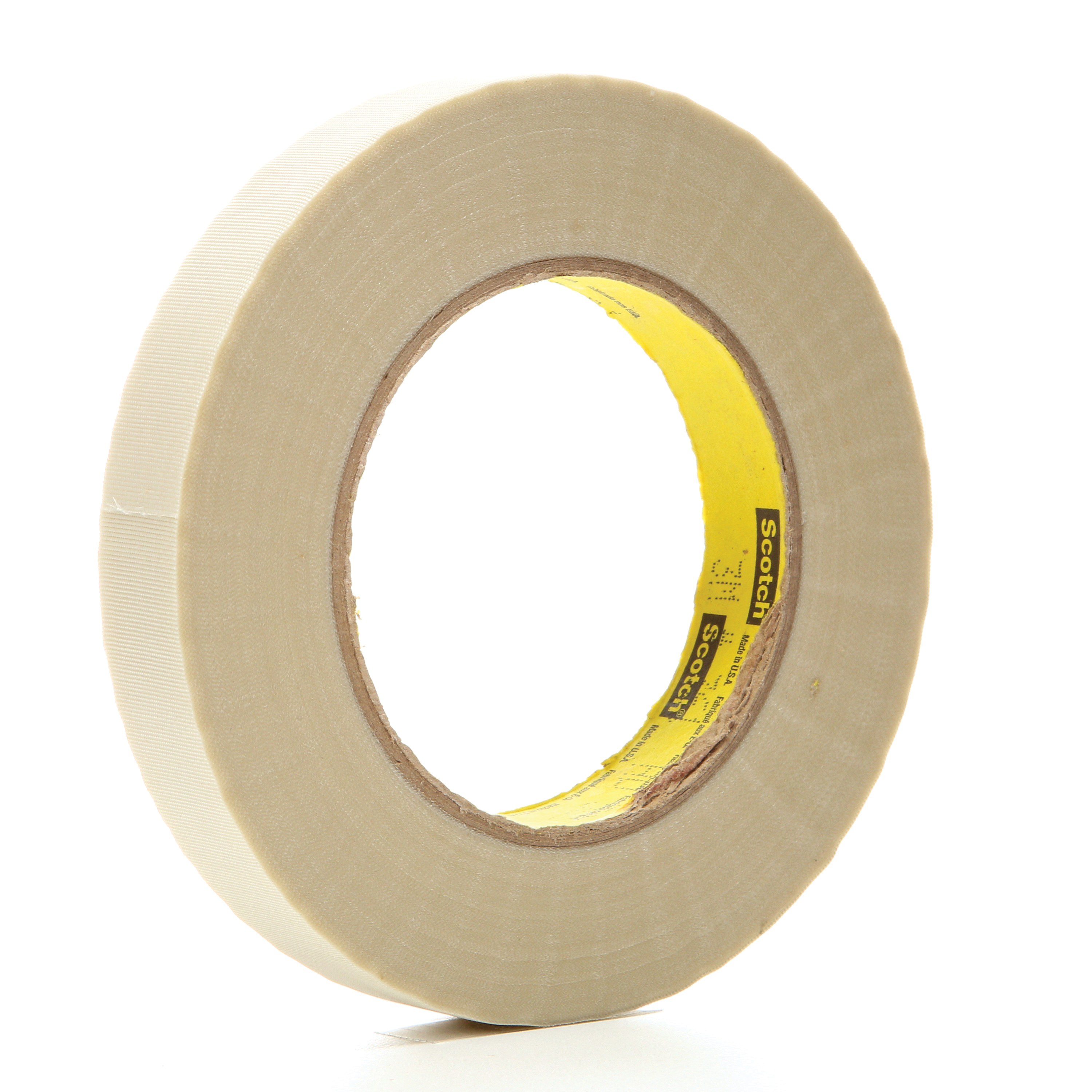 3M™ 021200-03016 Cloth Tape, 60 yd L x 3/4 in W, 6.4 mil THK, Silicon Adhesive, Glass Cloth Backing, White