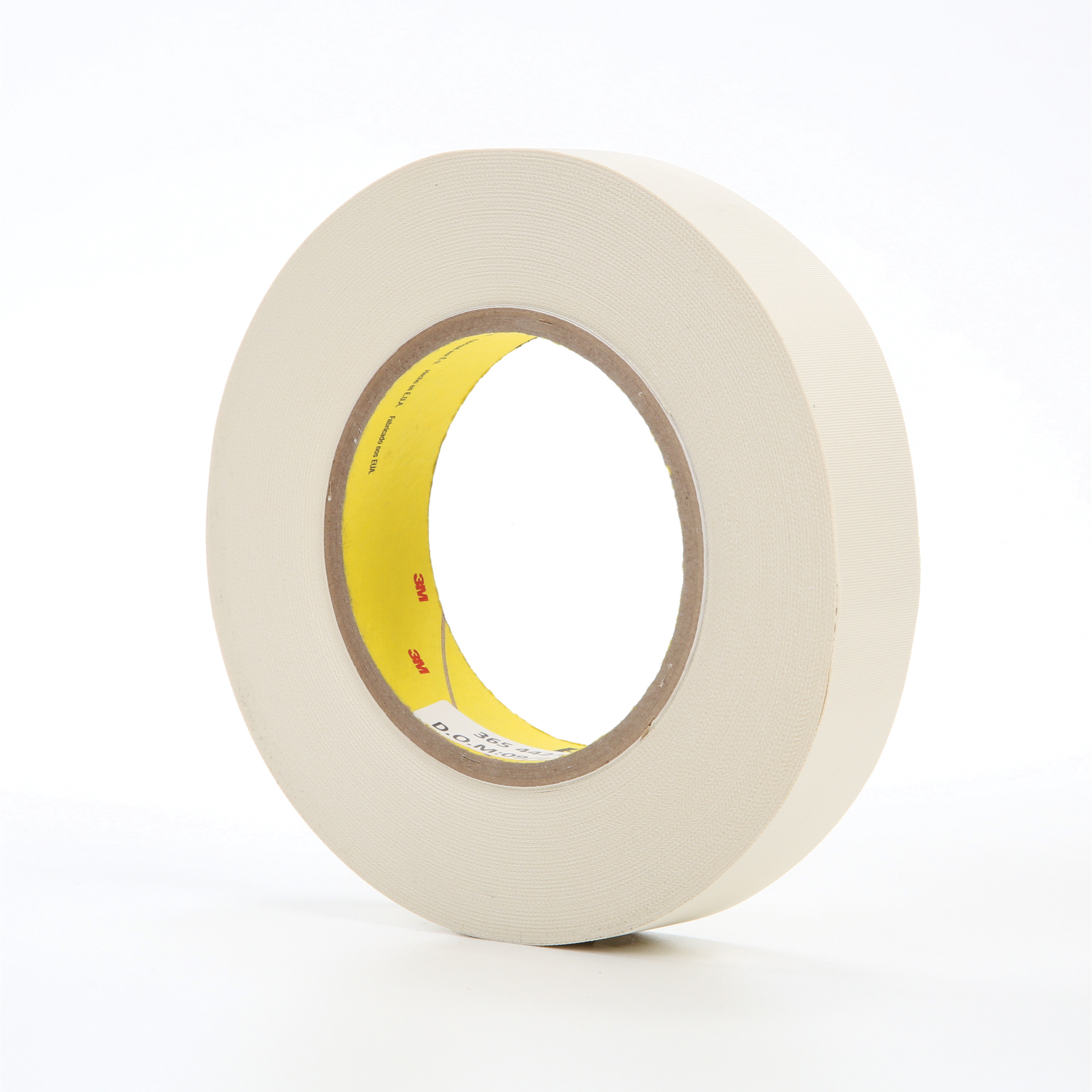 3M™ 021200-03020 Cloth Tape, 60 yd L x 1 in W, 8.3 mil THK, Thermoset Rubber Resin Adhesive, Glass Cloth Backing, White