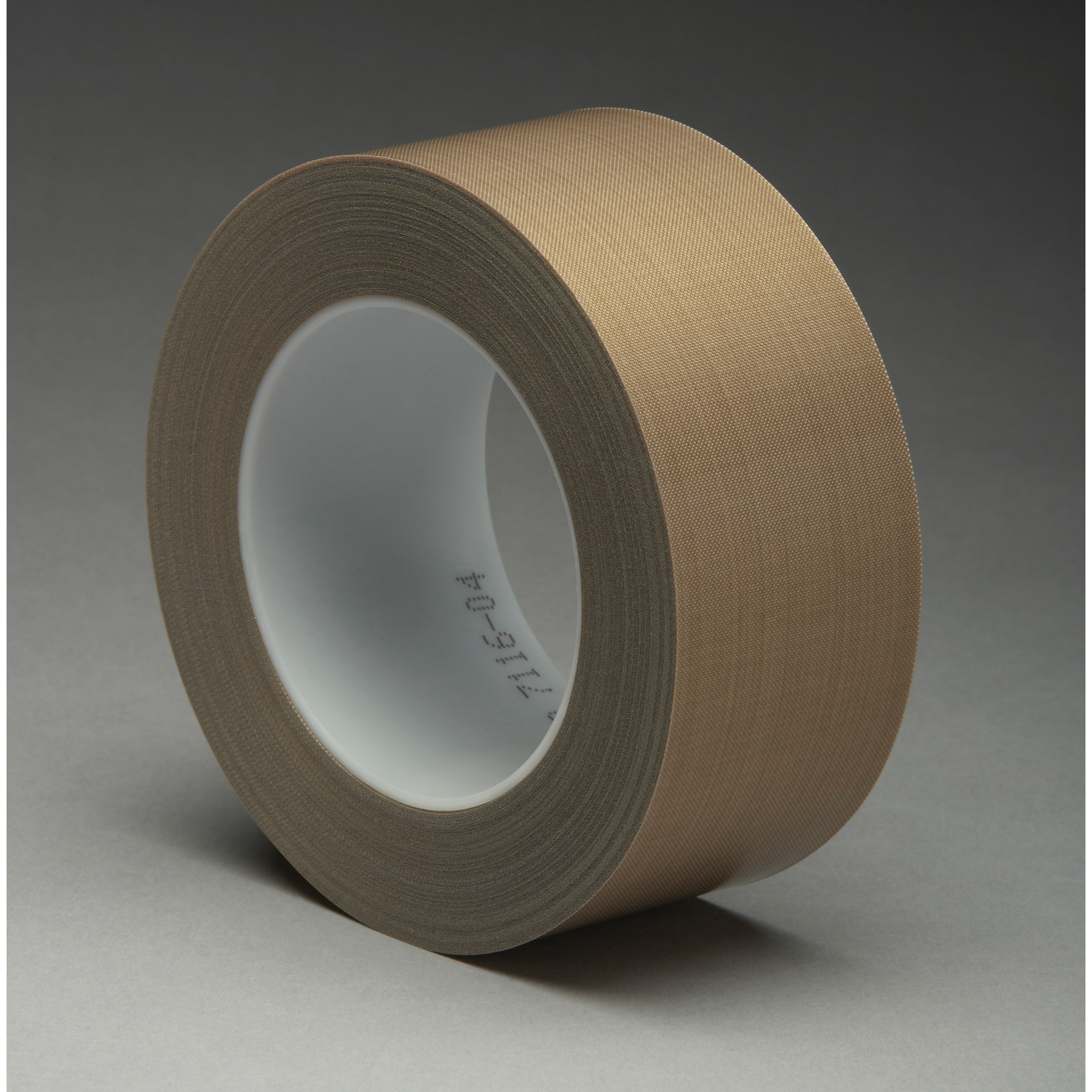 3M™ 021200-16161 Pressure Sensitive Glass Cloth Tape, 36 yd L x 1-1/2 in W, 8.2 mil THK, Silicon Adhesive, Woven Glass Cloth Impregnated with PTFE Backing, Brown