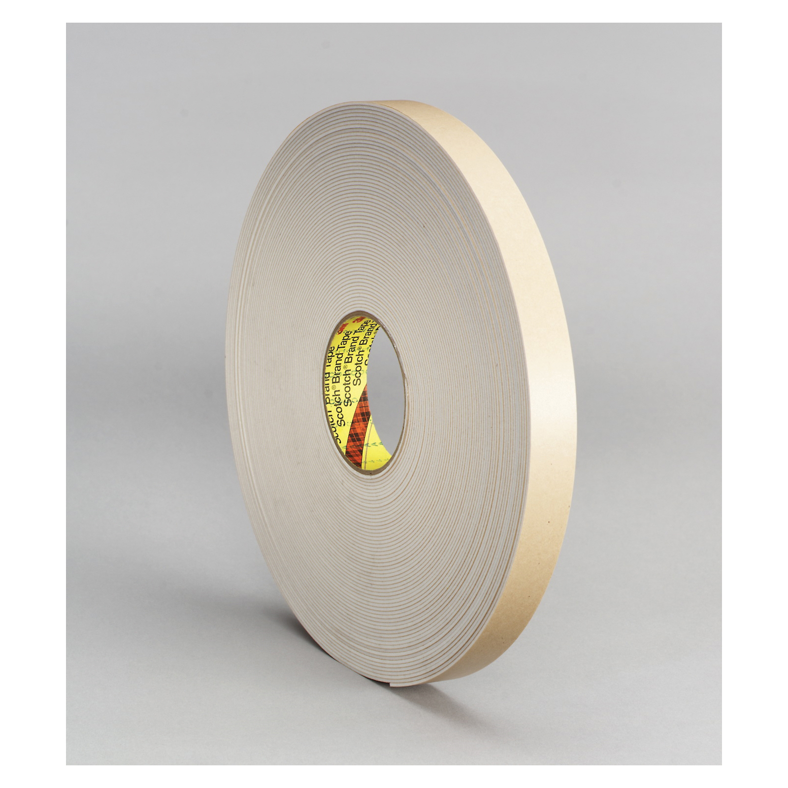 3M™ 021200-24308 Double Coated Tape, 36 yd L x 1/2 in W, 62 mil THK, Acrylic Adhesive, Polyethylene Foam Backing, White