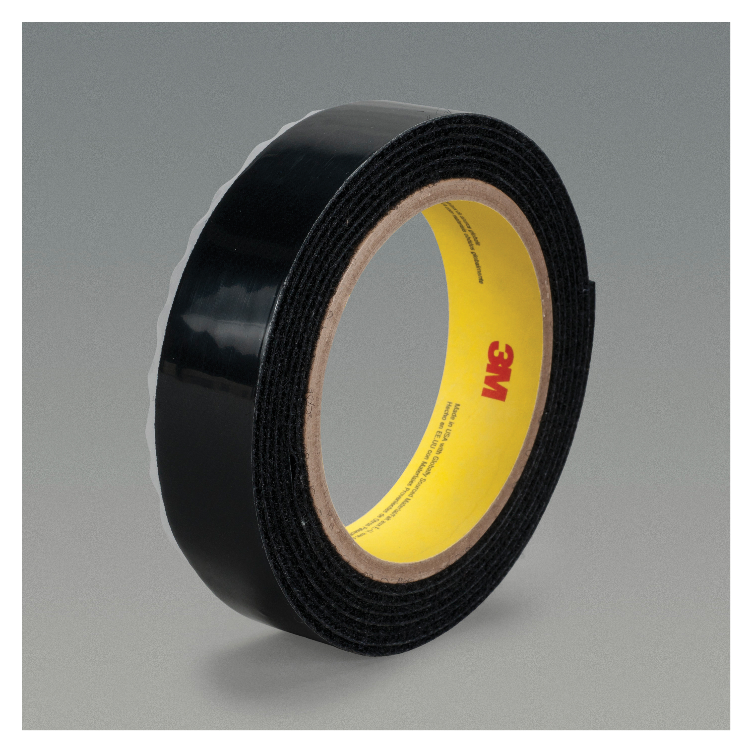 3M™ 021200-86237 Reclosable Loop Fastener Tape, 50 yd L x 5/8 in W, 0.15 in THK Engaged, Acrylic Adhesive, Woven Nylon Backing, Black