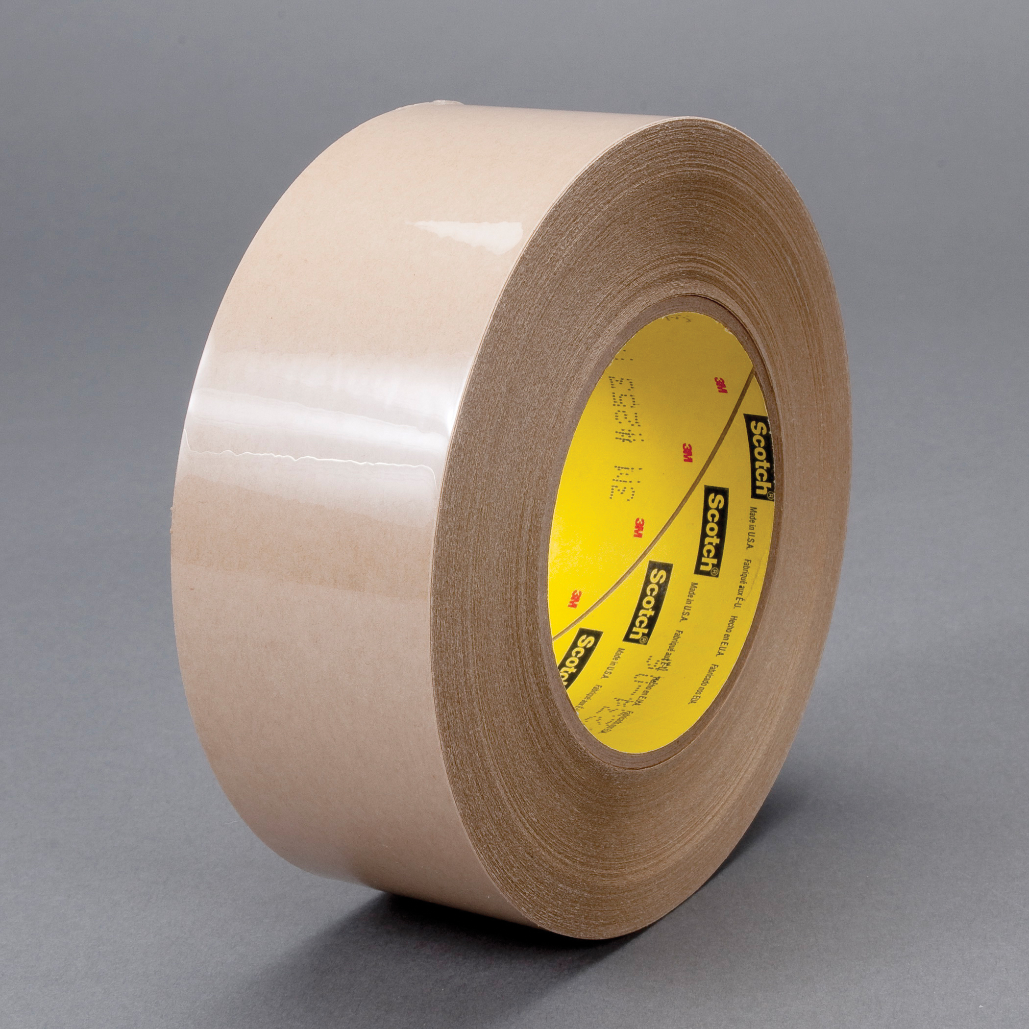 3M™ 021200-83874 Single Coated Splicing Tape, 60 yd L x 1 in W, 4.6 mil THK, Silicon Adhesive, Treated Flatstock Paper Backing, Tan