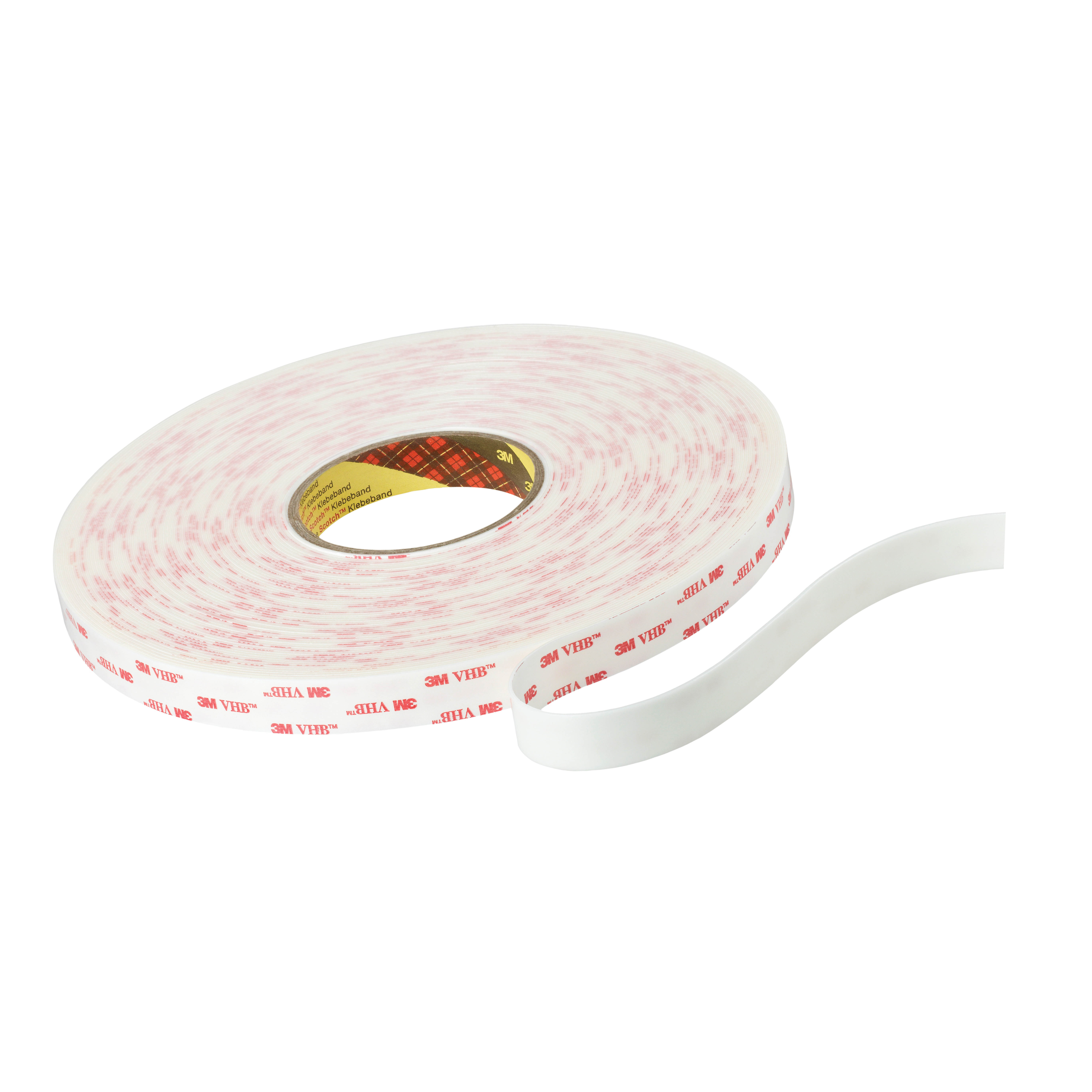 3M™ VHB™ 021200-87581 Pressure Sensitive Double Sided Bonding Tape, 72 yd L x 3/4 in W, 0.025 in THK, Low Surface Energy Acrylic Adhesive, Acrylic Foam Backing, White