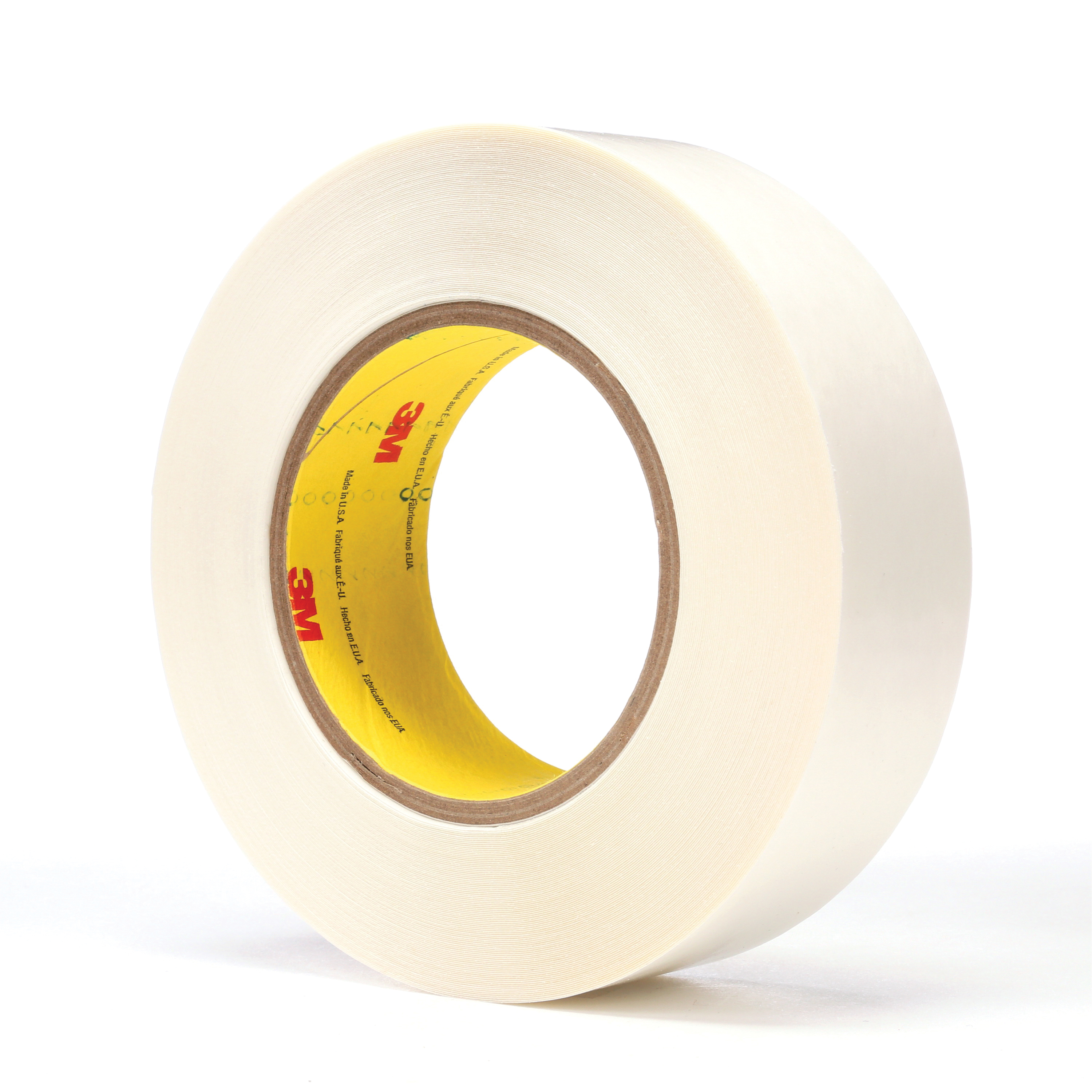 3M™ 021200-65870 Double Coated Tape, 36 yd L x 1-1/2 in W, 9 mil THK, Synthetic Rubber Adhesive, Polyethylene Backing, White