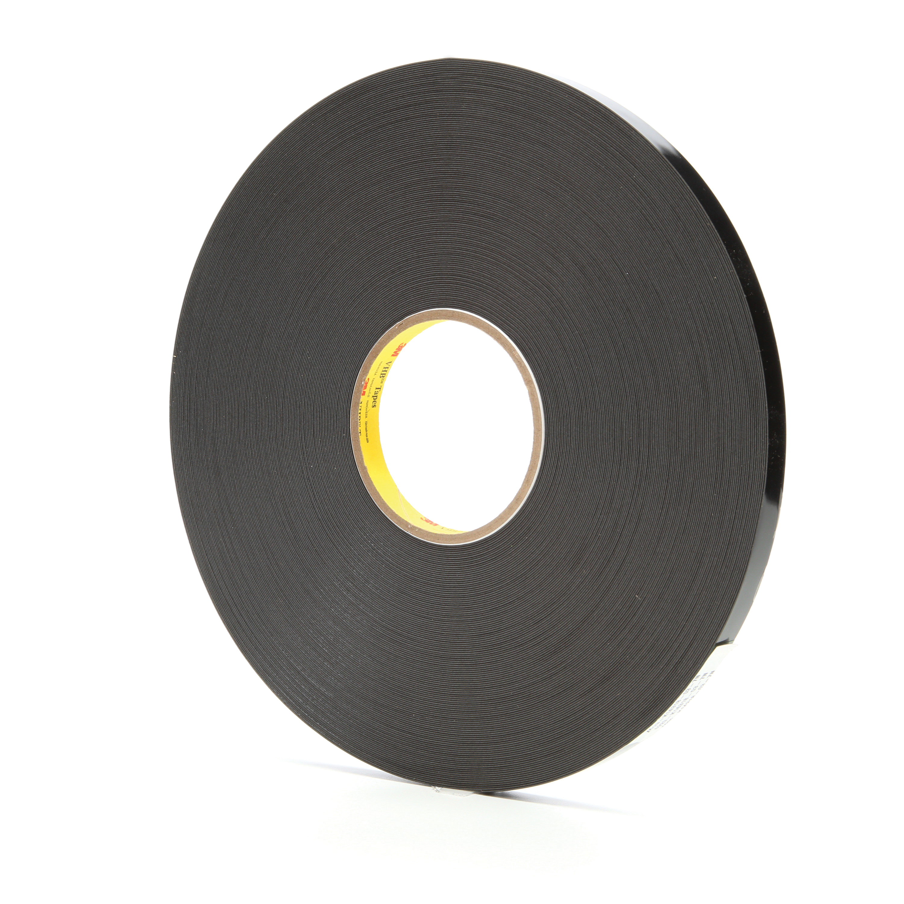 3M™ VHB™ 021200-67491 Pressure Sensitive Double Sided Bonding Tape, 72 yd L x 1/2 in W, 0.025 in THK, General Purpose Acrylic Adhesive, Acrylic Foam Backing, Black