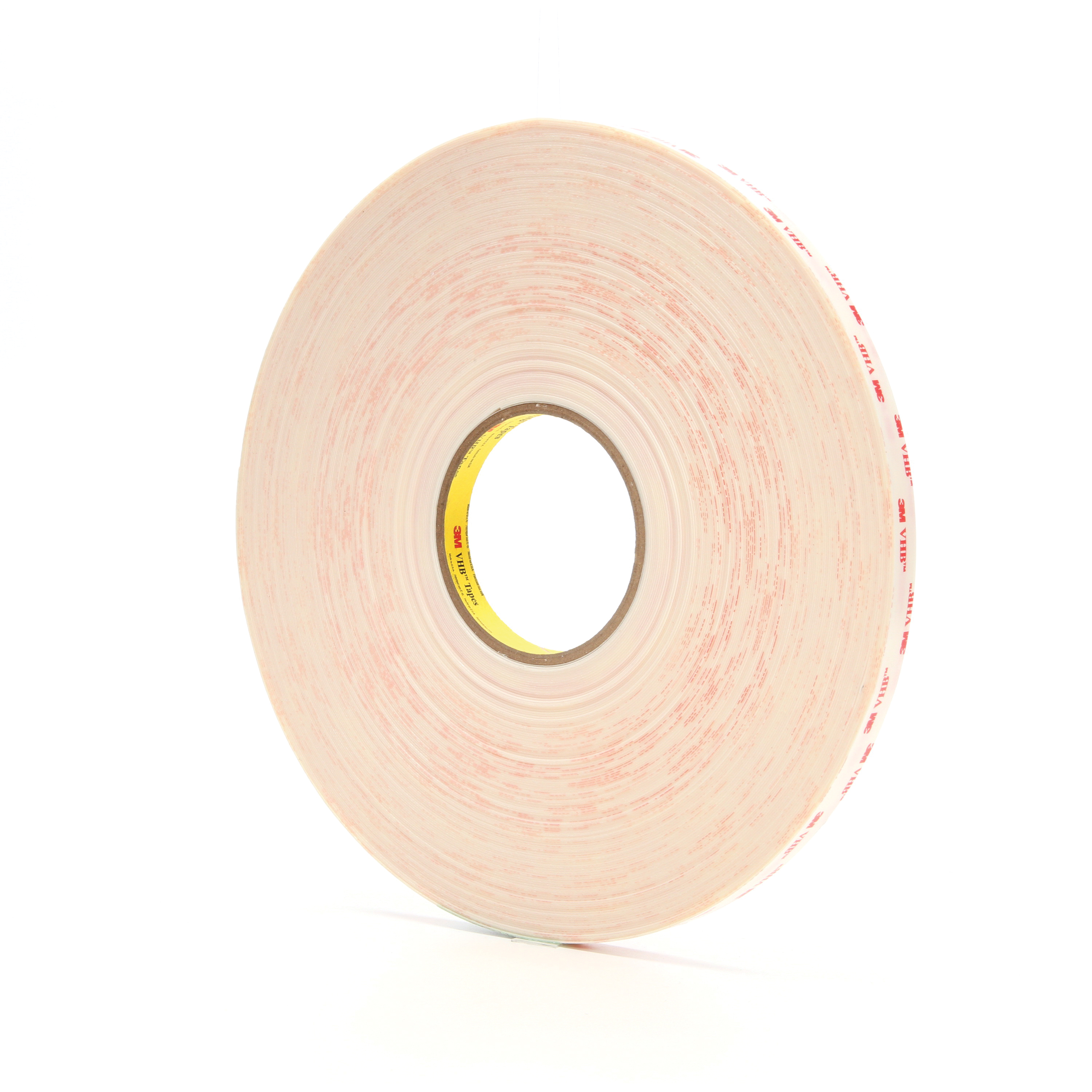 3M™ VHB™ 021200-67788 Pressure Sensitive Double Sided Bonding Tape, 72 yd L x 1/2 in W, 0.025 in THK, Low Surface Energy Acrylic Adhesive, Acrylic Foam Backing, White