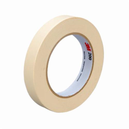 3M™ 200-18mm Masking Tape, 55 m L x 18 mm W, 4.4 mil THK, Paper, Rubber Adhesive, Crepe Paper Backing