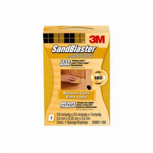 3M™ SandBlaster™ 051111-11517 Advanced Sanding Sponge, 3-3/4 in L x 2-1/2 in W x 1 in THK, 180 Grit, Fine Grade