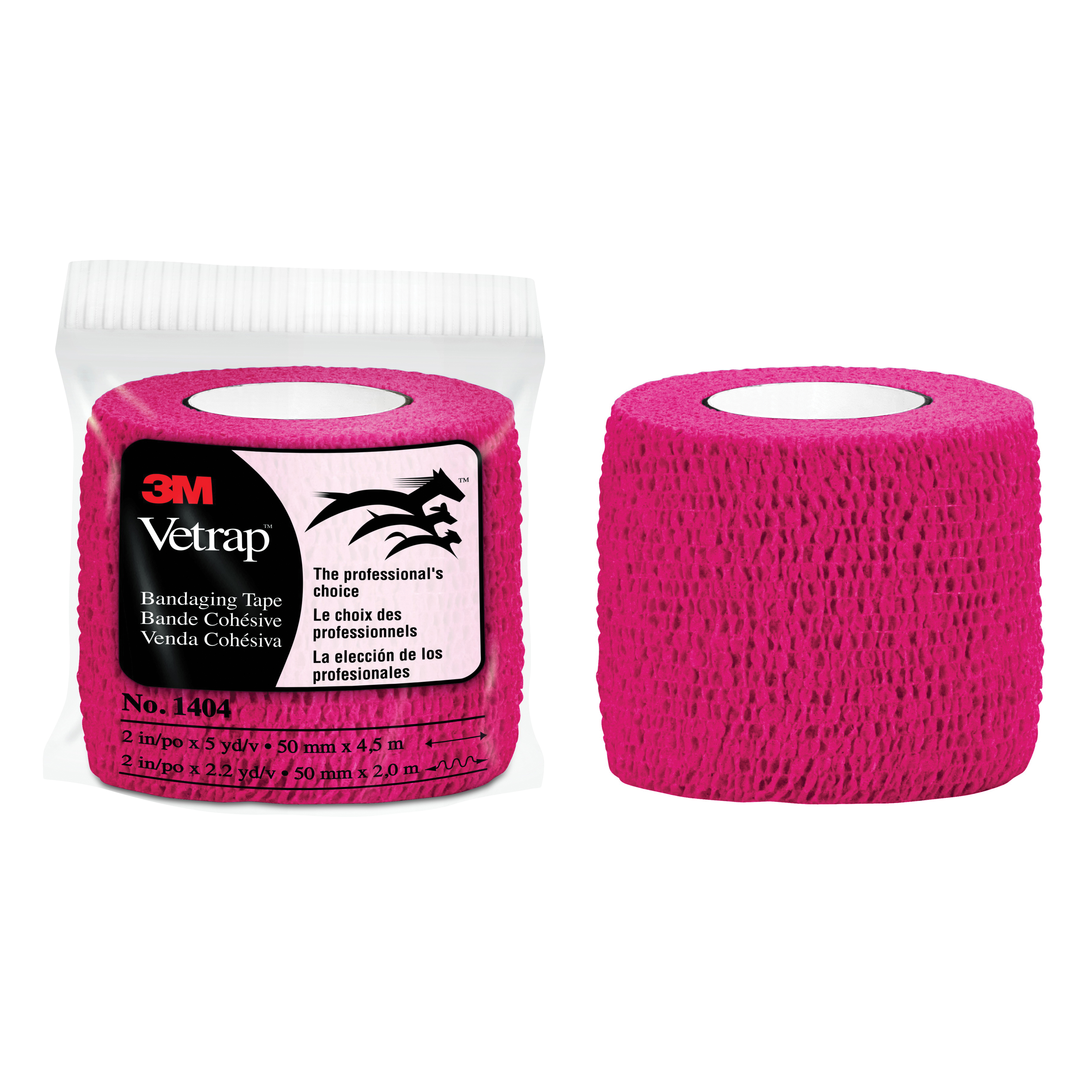 3M™ Vetrap™ 051115-04857 1404 Bandaging Tape, Self-Adherent Elastic Wrap, Red