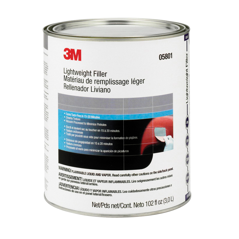 3M™ 051131-05801 Lightweight Body Filler, 1 gal Can, Gray/Red, Paste Form