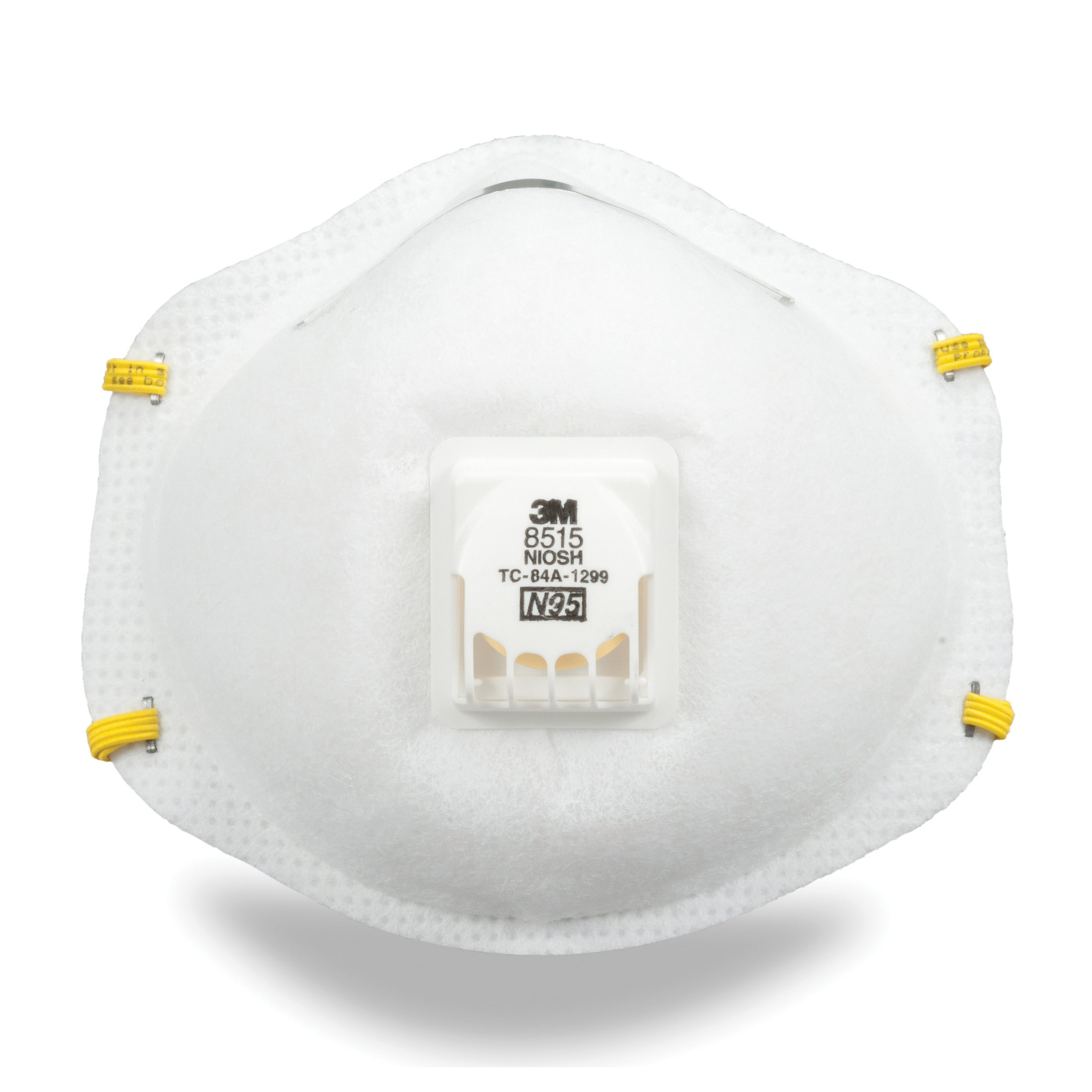 3M™ 051131-07189 8515 Cup Style Disposable Particulate Welding Respirator With Cool Flow™ Exhalation Valve and Adjustable M-Nose Clip, Standard, Resists: Certain Non-Oil Based Particles
