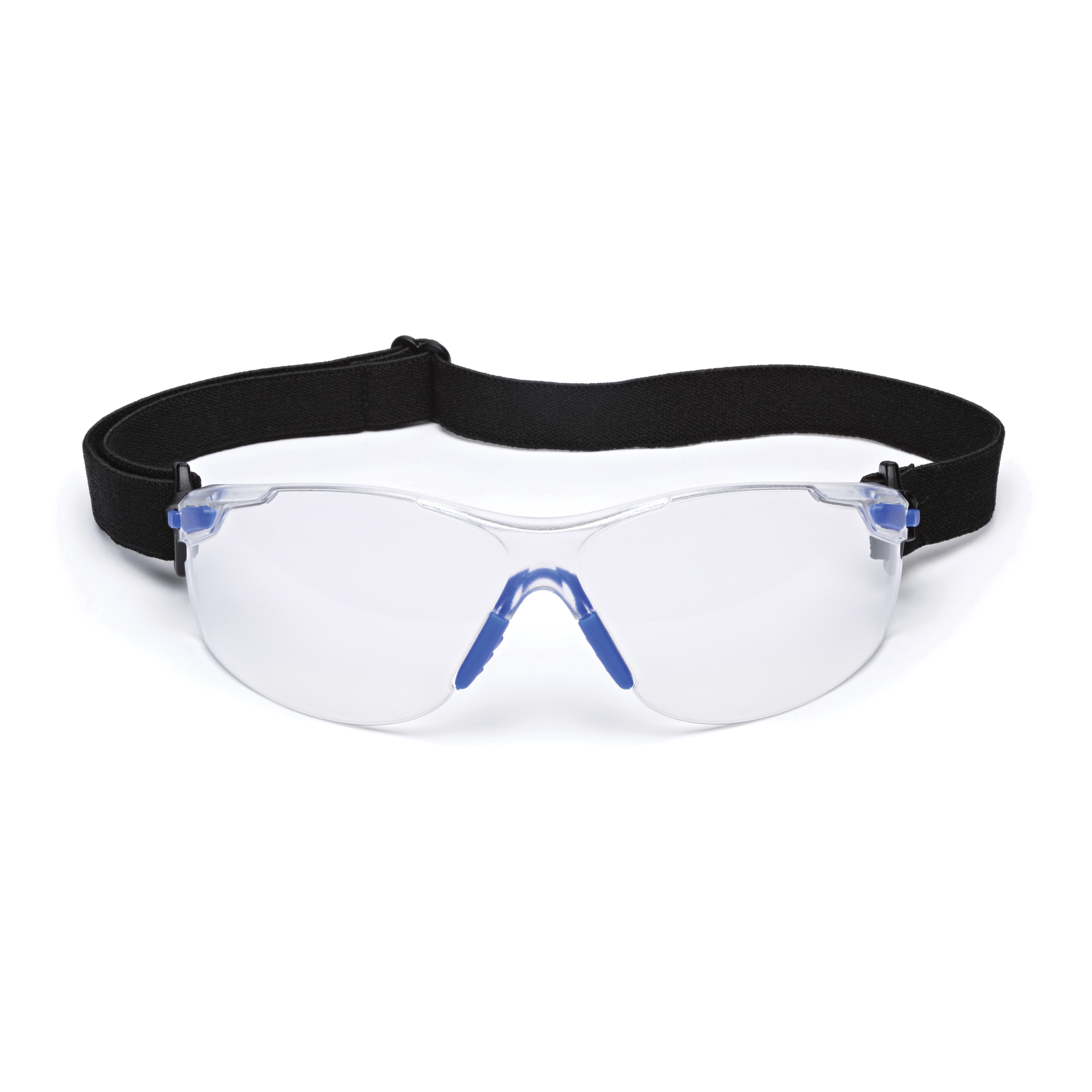 3M™ Solus™ 051131-27189 1000 Premium Safety Glasses Kit, Scotchgard™ Anti-Fog, Clear Lens, Half Framed Frame, Blue/Black, Polycarbonate Frame, Polycarbonate Lens, ANSI Z87.1-2015, CSA Z94.6