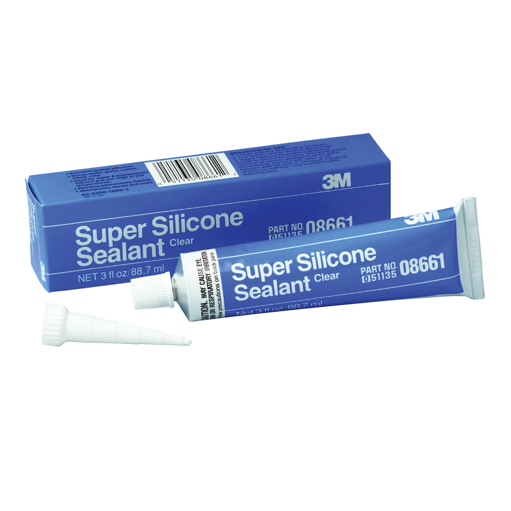 3M™ 051135-08661 Super Silicone Sealant, 3 oz Tube, Clear, Silicone Base