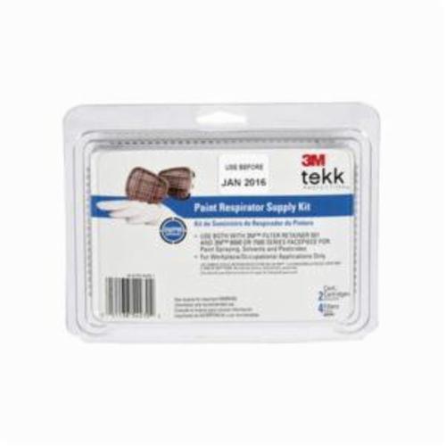 3M™ TEKK Protection™ 051138-54270 Adjustable Paint Respirator Supply Kit, For Use With 6000 and 7500 Series Half and Full Facepiece Respirators, Gray/White, Specifications Met: NIOSH OV/P95