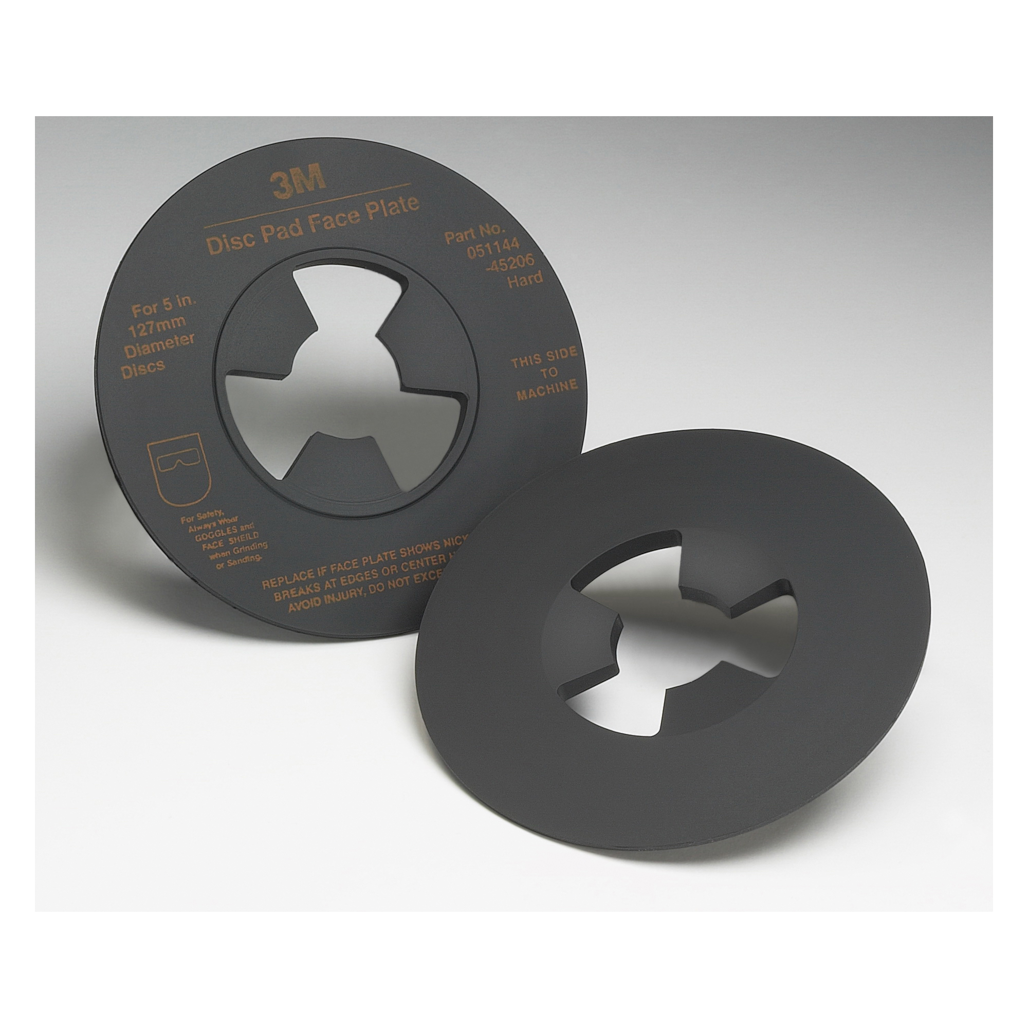 3M™ 051144-14270 Hard Density Smooth Disc Pad Face Plate, 4-1/2 in W/Dia, For Use With 2-1/2 in Disc Pad Hub, Right Angle Grinders and Rotary Sanders