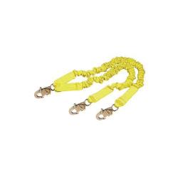 3M™ DBI-SALA® Fall Protection 1244406 ShockWave™2 Arc Flash Elastic Tie-Off Variable Shock Absorbing Lanyard, 130 to 310 lb Load, 6 ft L, Polyester Webbing Line, 2 Legs, Snap Hook Anchorage Connection, Snap Hook Harness Connection Hook