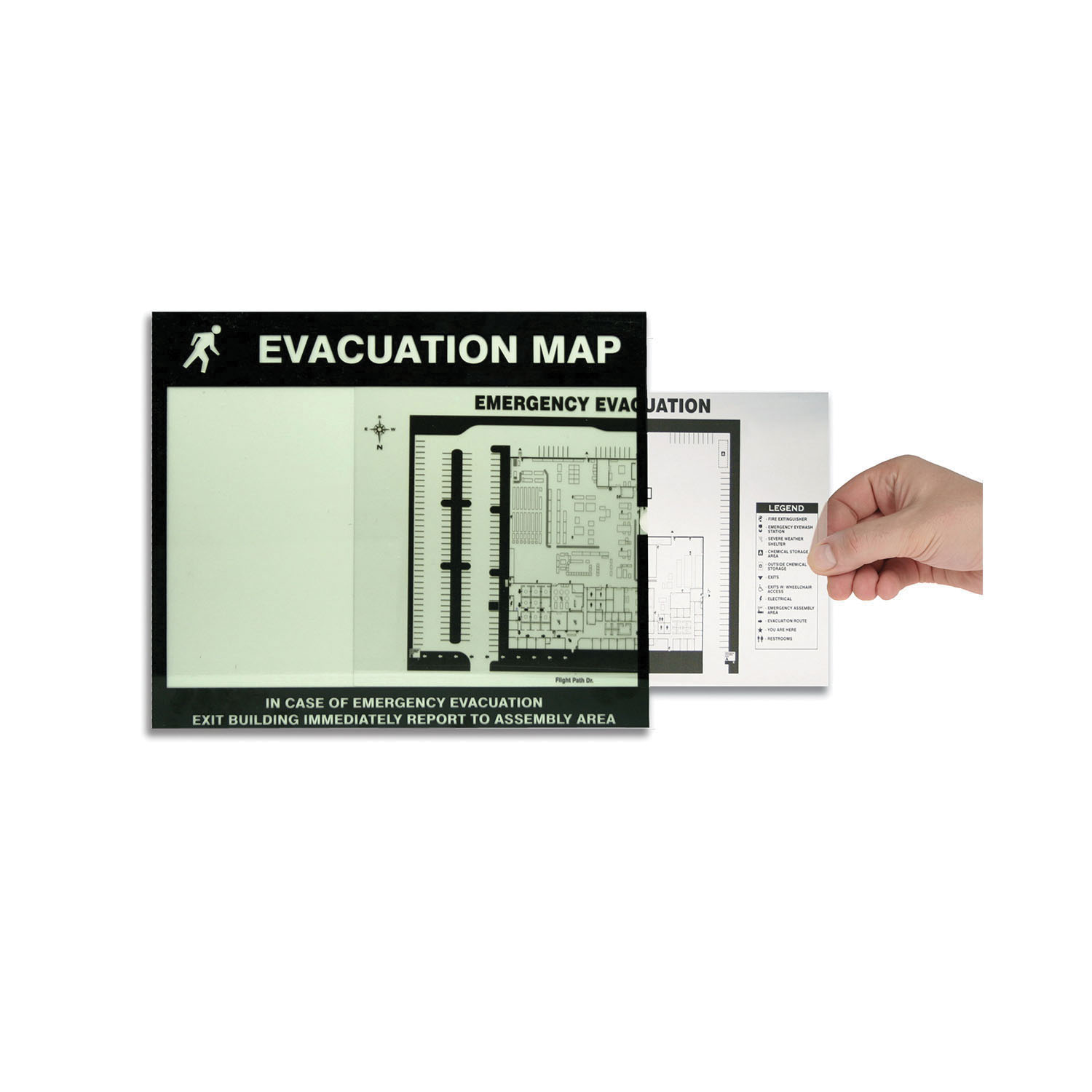 Accuform® DTA204 Lumi-Glow™ Evacuation Map Holder
