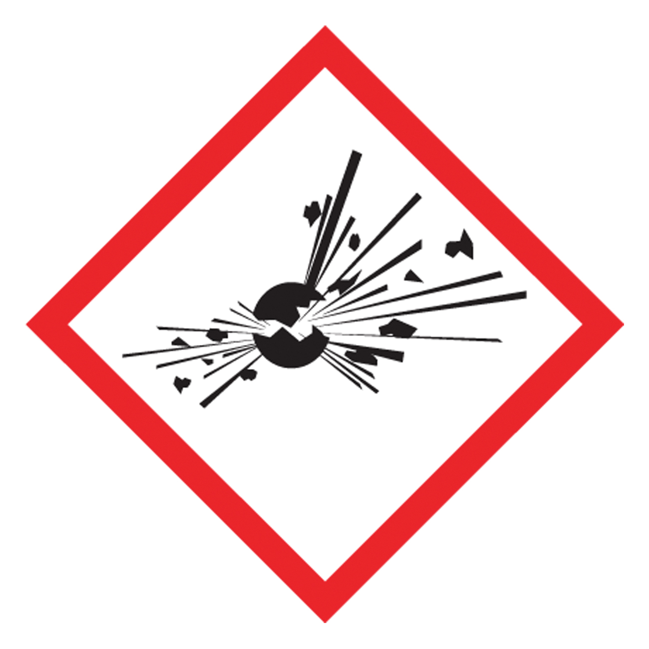 Accuform® LZH603EV5 Diamond Self-Adhesive GHS Pictogram Label, 1 in L x 1 in W, (Exploding Bomb) Legend, Black/Red/White, Adhesive Polyester, 500 per Roll Labels