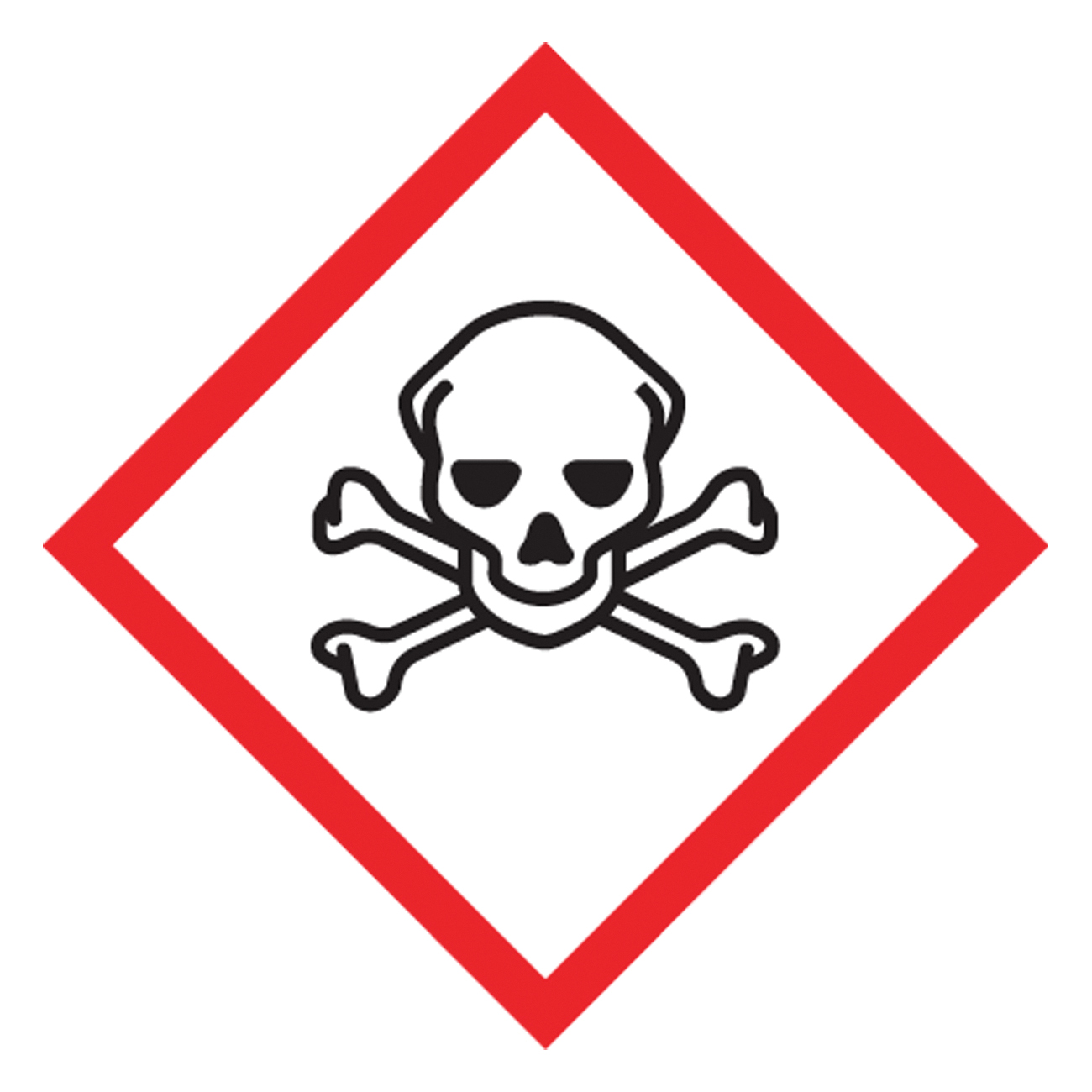 Accuform® LZH606EV5 Diamond Self-Adhesive GHS Pictogram Label, 1 in L x 1 in W, (Skull & Crossbones) Legend, Black/Red/White, Adhesive Polyester, 500 per Roll Labels