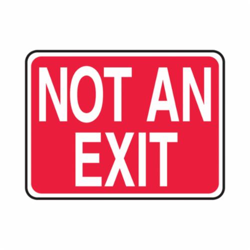 Accuform® MADM419VP Rectangle Safety Sign, 7 in H x 10 in W, Red on White, Plastic, Through Hole Mount