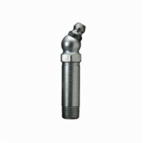 Alemite® 1638-B 30 deg Thread Forming Grease Fitting Zerk, 1/8 in PTF SAE Special Short Thread, 2-3/32 in OAL, 1-1/4 in L Shank, Steel, Trivalent Zinc Plated