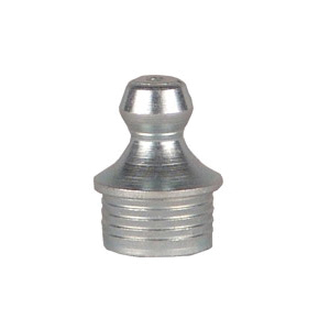 Alemite® 1666 Straight Drive Fitting, 37/64 in OAL, 7/32 in L Shank, Steel, Trivalent Zinc Plated
