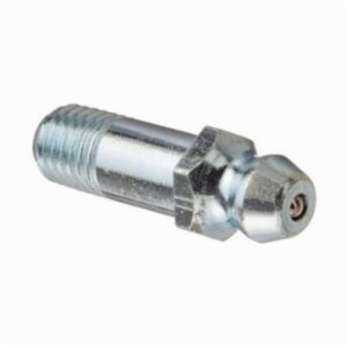 Alemite® 1680-B Straight Thread Forming Grease Fitting Zerk, 1/4-28 SAE-LT Male Taper Thread, 31/32 in OAL, 5/8 in L Shank, Steel, Trivalent Zinc Plated