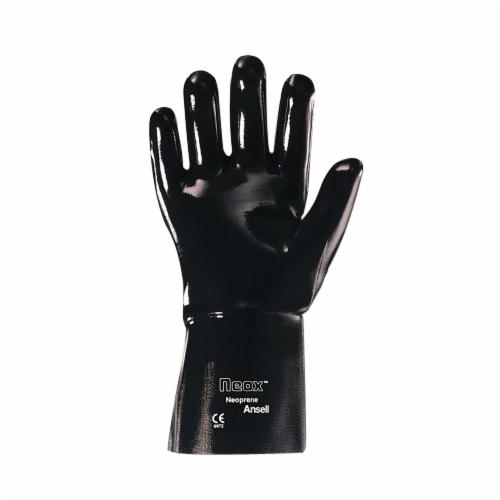 Ansell 213321 9-928 Chemical-Resistant Gloves, SZ 10, Neoprene, Black, Fleece/Jersey Lining, 18 in L, Resists: Puncture, Snag and Solvent, Gauntlet Cuff