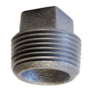Anvil® 0319902649 FIG 387 Cored Square Head Plug, 3 in Nominal, MNPT End Style, 125 lb, Cast Iron, Galvanized, Domestic