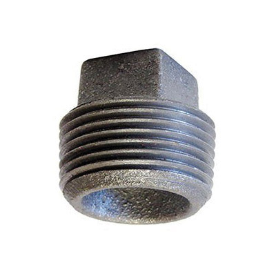 Anvil® 0319902722 FIG 387 Cored Square Head Plug, 4 in Nominal, MNPT End Style, 125 lb, Cast Iron, Galvanized, Domestic