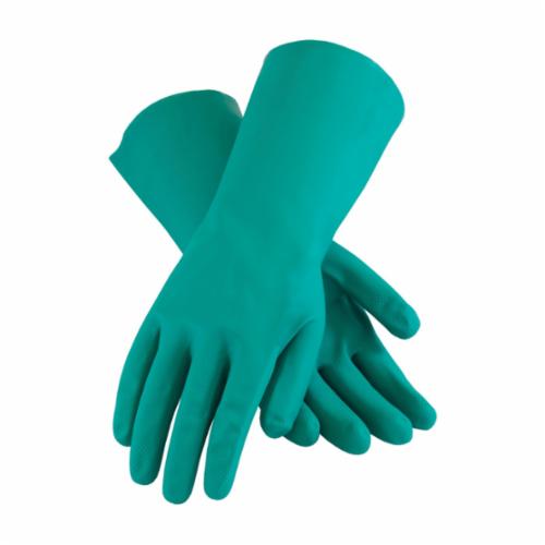 Assurance® 50-N140G/L Medium Weight Chemical-Resistant Gloves, L, Ambidextrous Hand, Nitrile, Green, Unlined Lining, 13 in L, Resists: Abrasion, Cut, Chemical, Puncture and Tear, Unsupported Support, Straight Cuff, 15 mil THK