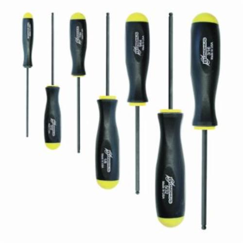 Bondhus® 10645 Ball End Standard Length Screwdriver Set, 7 Pieces, Steel/Thermoplastic/Soft Rubber Coated, ProGuard™