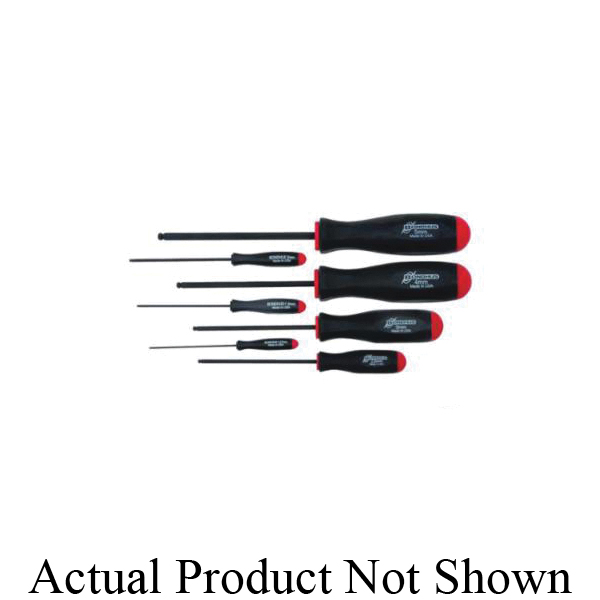Bondhus® 10687 Ball End Standard Length Screwdriver Set, 7 Pieces, Steel/Thermoplastic/Soft Rubber Coated, ProGuard™