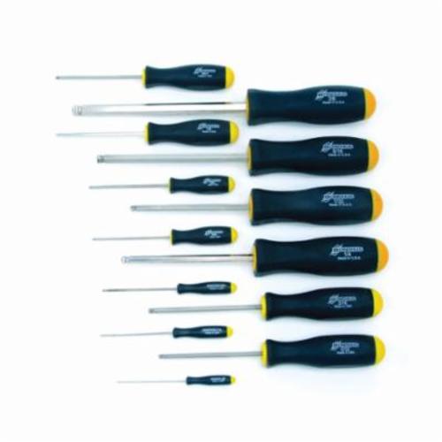 Bondhus® 16637 Ball End Screwdriver Set, 13 Pieces, Steel/Thermoplastic/Soft Rubber Coated, BriteGuard™ Plated