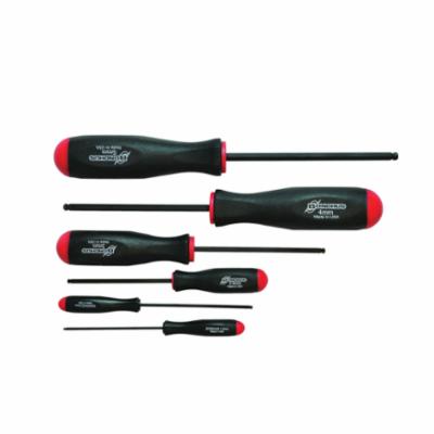 Bondhus® 74686 Ball End Screwdriver Set, 6 Pieces, Steel/Thermoplastic/Soft Rubber Coated, ProGuard™