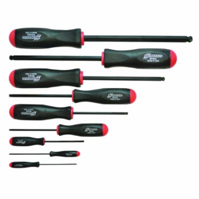 Bondhus® 74699 Ball End Screwdriver Set, 9 Pieces, Steel/Thermoplastic/Soft Rubber Coated, ProGuard™
