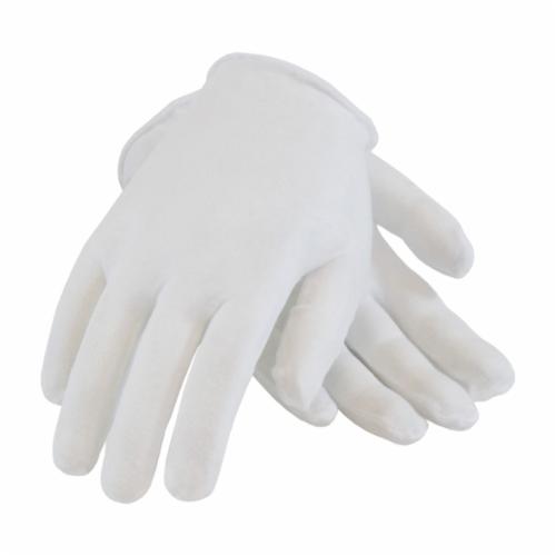 PIP® CleanTeam® 97-501 Ladies Lightweight Premium Grade Reversible Inspection Gloves, Universal, Cotton, White, Seamless Style, Paired Hand, 8.7 in L