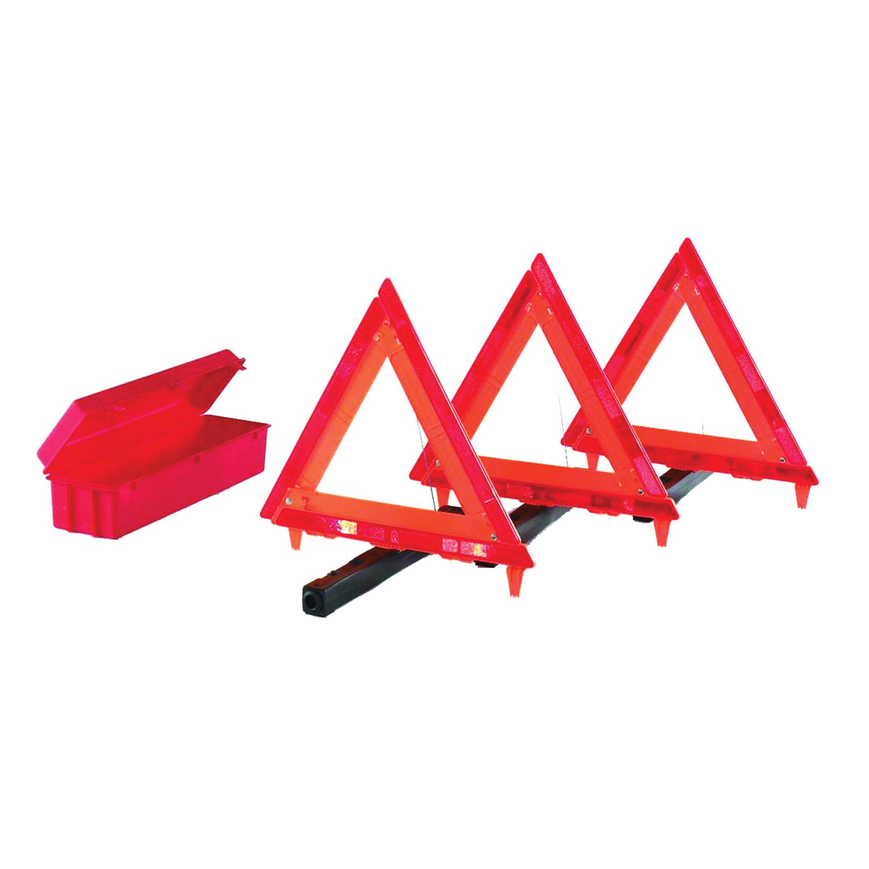 Cortina® 95-03-009 219 Emergency Warning Triangle Kit, 3 Pieces, Acrylic/ABS/Polypropylene, Fluorescent Orange