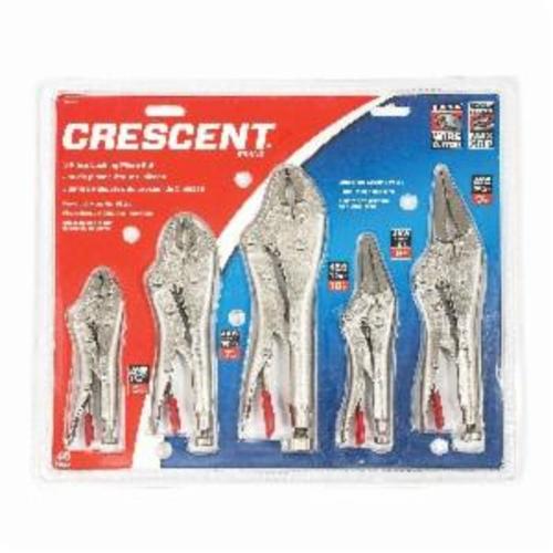 Crescent® CLP5SETN 5-Piece Compound Action Plier Set, Locking, 5 Pieces, ASME Specified