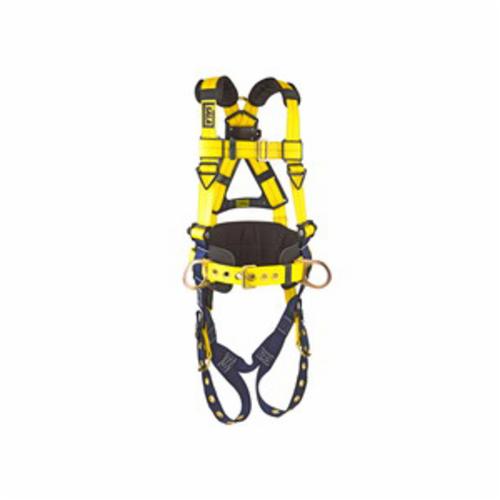 3M DBI-SALA Fall Protection 1101654 Delta™ Multi-Purpose Harness, M, 420 lb Load, Repel™ Polyester Strap, Tongue Leg Strap Buckle, Quick-Connect Chest Strap Buckle, Navy/Yellow