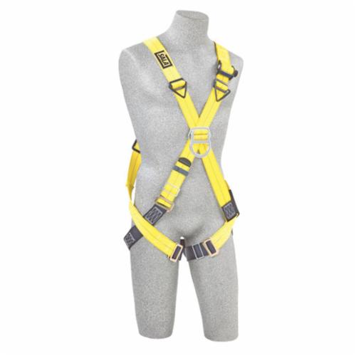3M DBI-SALA Fall Protection 1102010 Delta™ Unisex Harness, Universal, 420 lb Load, Repel™ Polyester Strap, Pass-Thru Leg Strap Buckle, Steel/Aluminum/Stainless Steel Hardware, Navy/Yellow