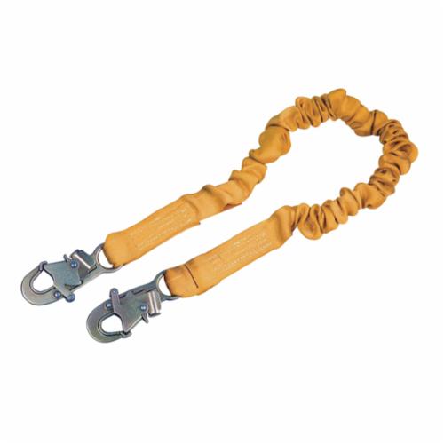 3M DBI-SALA Fall Protection 1244306 ShockWave™2 Elastic Variable Shock Absorbing Lanyard, 130 to 310 lb Load, 6 ft L, Polyester Webbing Line, 1 Legs, Snap Hook Anchorage Connection, Snap Hook Harness Connection Hook