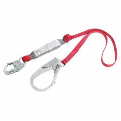 3M™ Protecta® Fall Protection 1340125C PRO™ Pack Fixed Shock Absorbing Lanyard, 130 to 310 lb Load, 6 ft L, Polyester Line, 1 Legs, Rebar Hook Anchorage Connection, Snap Hook Harness Connection Hook
