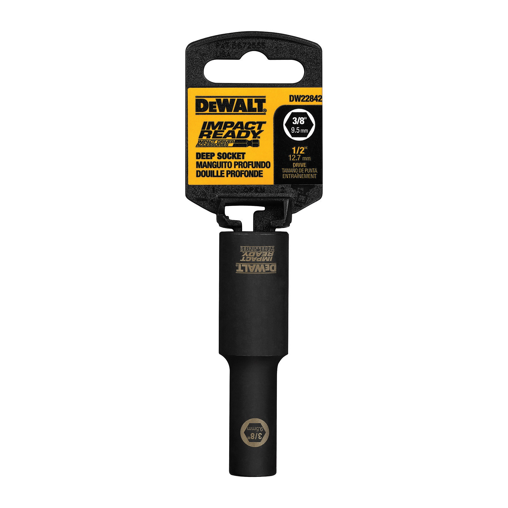 DEWALT DW22892 11/16-Inch IMPACT READY Deep Socket for 1/2-Inch Drive 