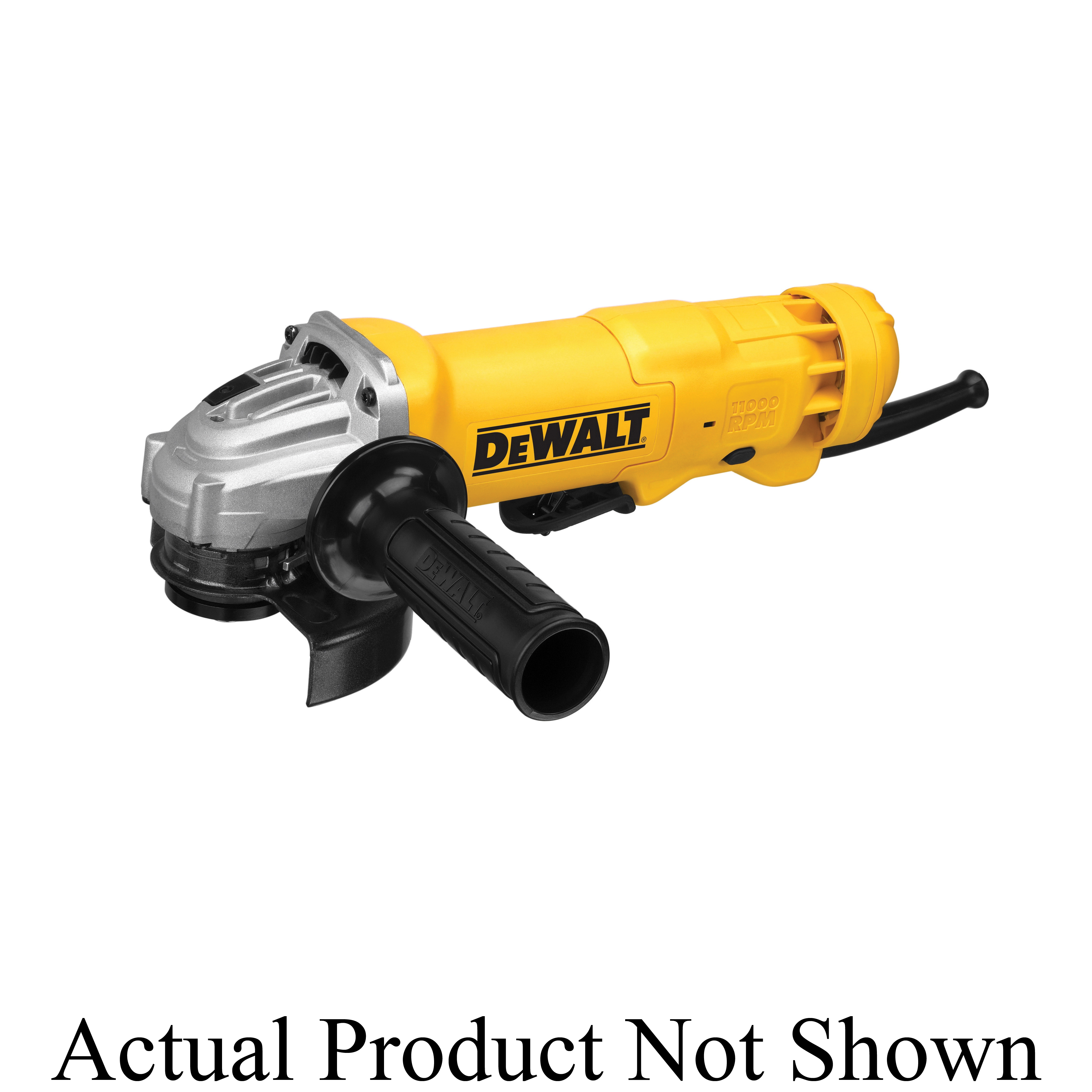 DeWALT® DWE402K Low Profile Small Electric Angle Grinder Kit, 4-1/2 in Dia Wheel, 5/8-11 UNC Arbor/Shank, 120 VAC, For Wheel: Quick-Change™, Black/Yellow, Yes, Paddle Switch Switch