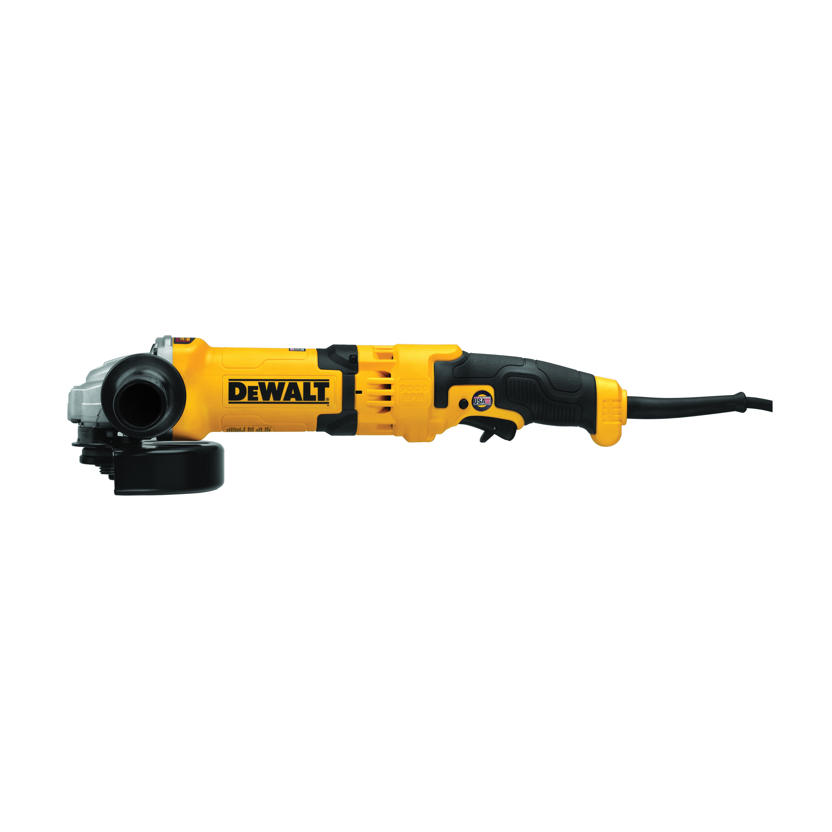 DeWALT® DWE43066 Heavy Duty High Performance Small Angle Grinder, 6 in Dia Wheel, 5/8-11 Arbor/Shank, 120 VAC, Black/Yellow, Yes, Trigger Switch