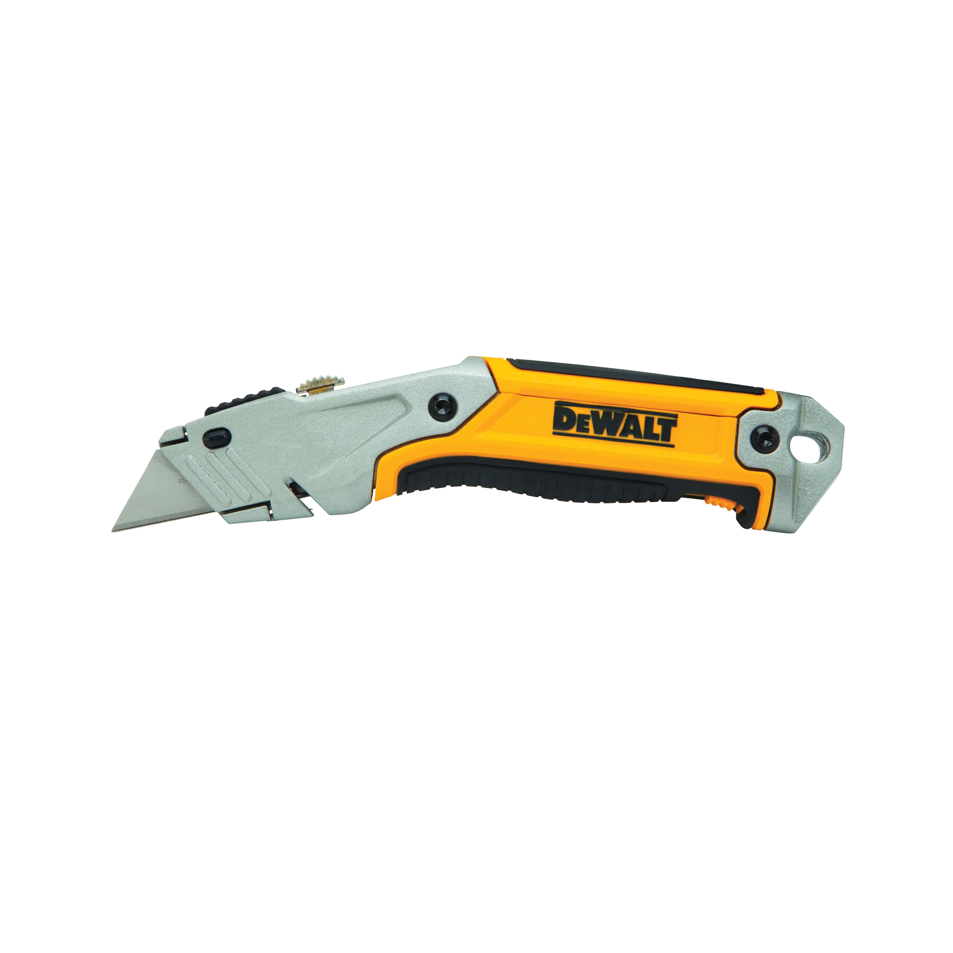 DeWALT® DWHT10046 Utility Knife, Retractable Snap-Off Blade, Quick-Change, Carbon Steel Blade, 3 Blades Included, 6-3/4 in OAL