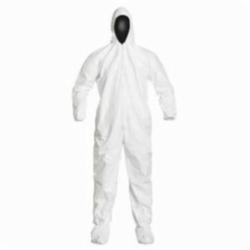 DuPont™ IC105SWH Clean Sterile Coverall With Attached Hood, Thumb Loops and Boots, White, DuPont™ Tyvek® IsoClean®