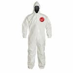 DuPont™ SL127BWH Standard Coverall With Attached Hood, White, 12 mil Tychem® 4000